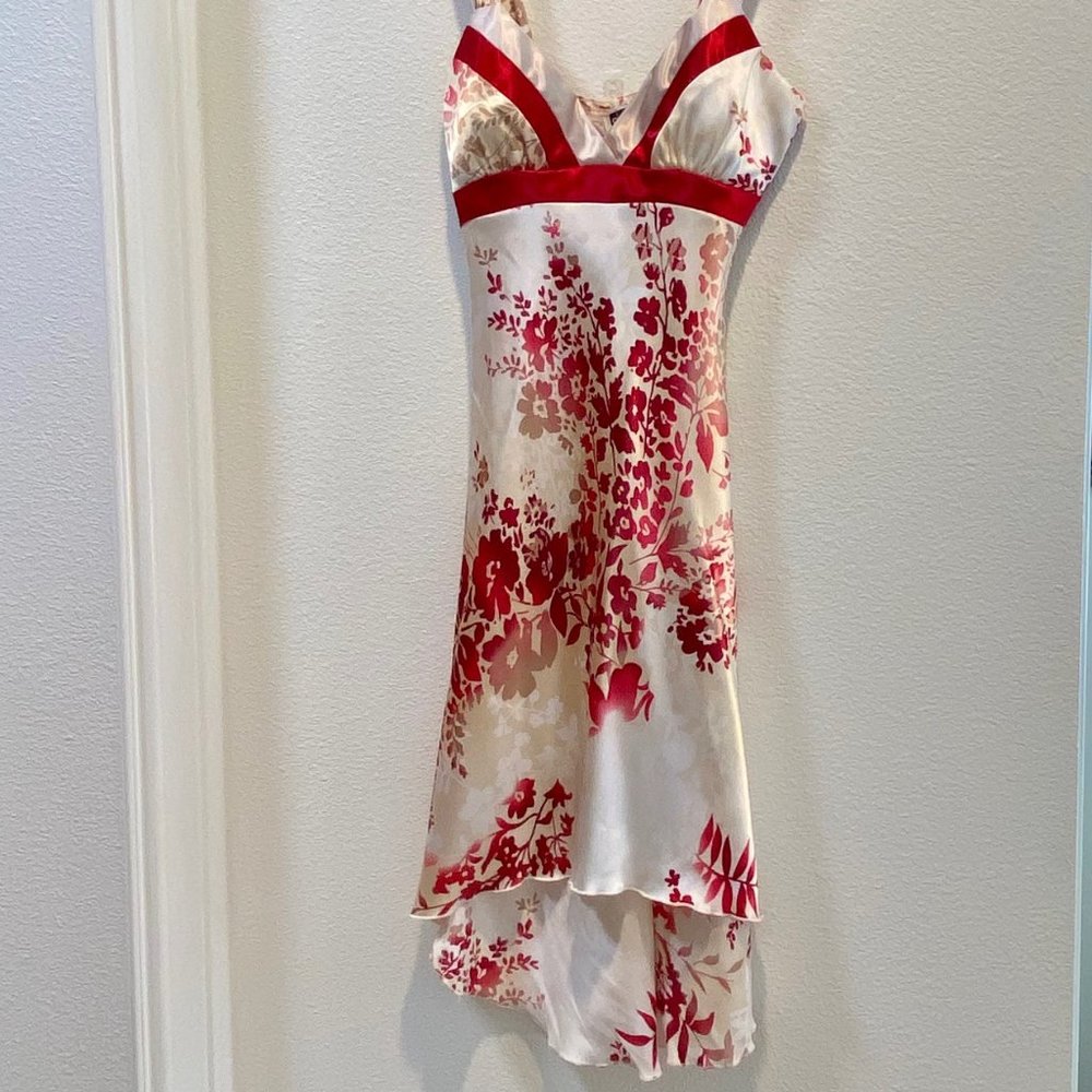 Floral sheen high low dress